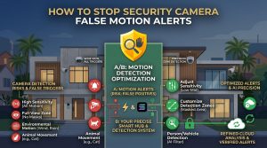 stop camera false alarms, adjust motion sensitivity, customize motion detection zones, person vehicle detection, prevent false security alerts, security camera settings, motion alert false positives, AI surveillance tech, refine motion tracking,