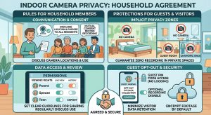 indoor security camera privacy, home camera rules, household surveillance policy, indoor camera etiquette, smart home privacy, nanny cam privacy laws, family camera usage, guest privacy cameras, setting up home security cameras, indoor camera placement rules,