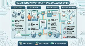 smart home privacy policy, smart device data collection, iot data tracking, smart camera data privacy, voice assistant privacy settings, home automation data sharing, smart lock telemetry, smart home user consent, iot data security standards, smart tech privacy guide,