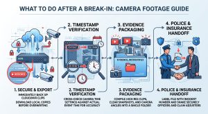 break in camera footage, burglary security video guide, retrieving camera footage after break in, saving cctv footage for police, security camera police evidence, downloading camera footage theft, reporting burglary footage, security camera evidence tips, export video security camera, cloud footage police report,