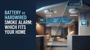 Smoke Alarm, Battery Smoke Detector, Hardwired Smoke Detector, Fire Safety, Home Security, Electrical Wiring, Maintenance, Smart Home Integration,